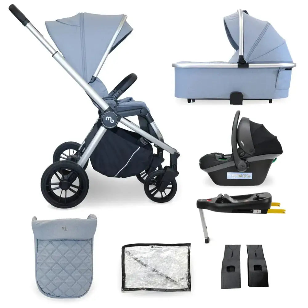 My Babiie Travel System 3 in 1 - MB450 i-Size With Isofix- Steel Blue My Babiie