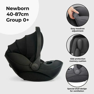 My Babiie Travel System 3 in 1 - MB450 i-Size With Spin 360 Car Seat and Isofix - Ivory My Babiie