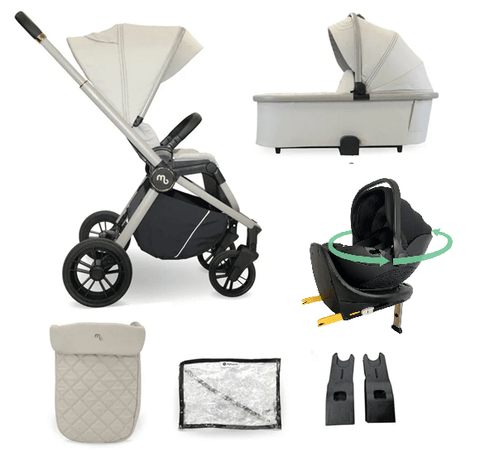 My Babiie Travel System 3 in 1 - MB450 i-Size With Spin 360 Car Seat and Isofix - Ivory