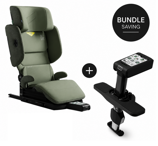 Axkid Up Nordic Bloom Green Bundle With Footrest – High Back Booster Seat (4–12 Years, 100–150 cm)