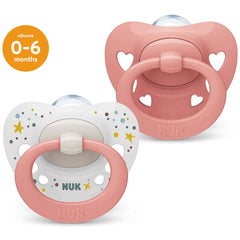 Nuk Signature Silicone Soother Size 1 Girl 2Pk