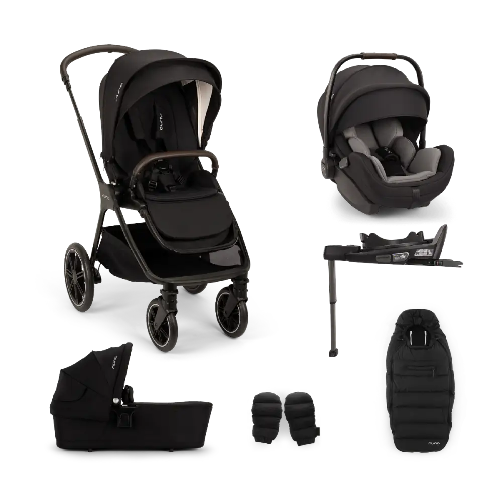 Nuna TRIV LX All-Season Set + BASE curv + ARRA flex Travel System - Caviar