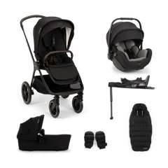 Nuna TRIV LX All-Season Set + BASE curv + ARRA flex Travel System - Caviar