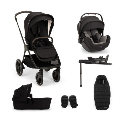 Nuna TRIV LX All-Season Set + BASE curv + ARRA flex Travel System - Caviar