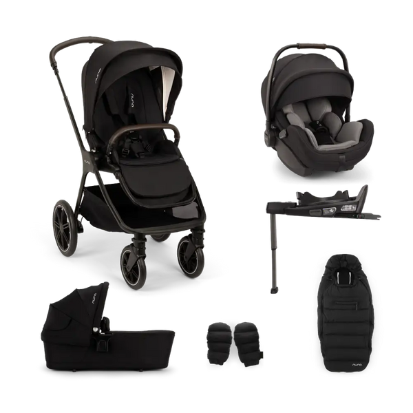 Nuna TRIV LX All-Season Set + BASE curv + ARRA flex Travel System - Caviar