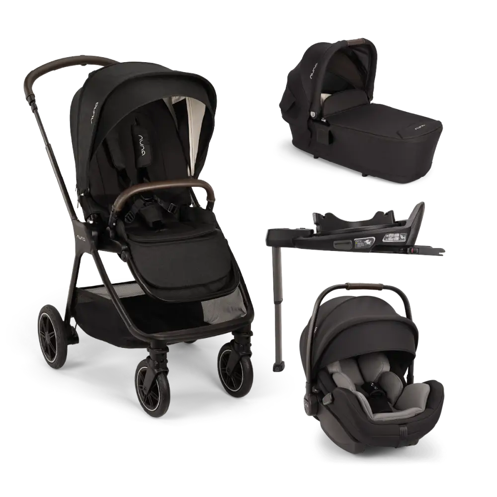 Nuna TRIV Next Travel System with ARRA Flex Car Seat & BASE curv – Caviar