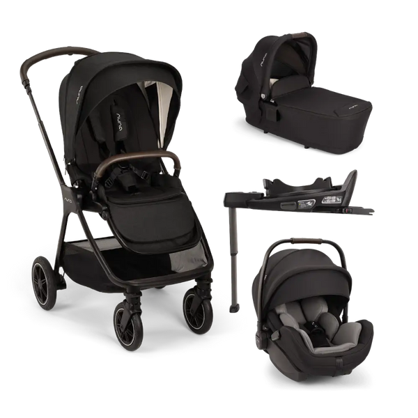 Nuna TRIV Next Travel System with ARRA Flex Car Seat & BASE curv – Caviar