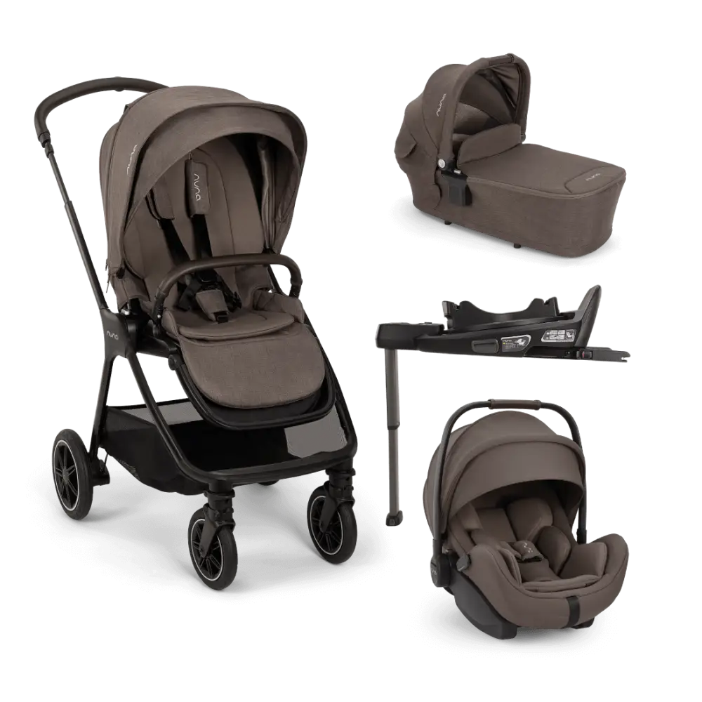 Nuna TRIV Next Travel System with ARRA Flex Car Seat & BASE curv – Chestnut