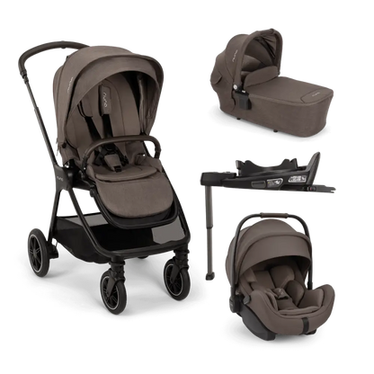 Nuna TRIV Next Travel System with ARRA Flex Car Seat & BASE curv – Chestnut
