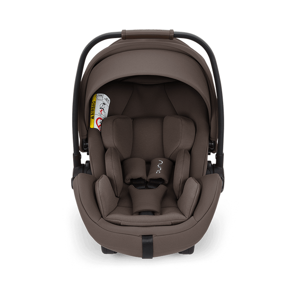 Nuna ARRA Flex infant car seat in chestnut with padded fabric upholstery and flat recline i-Size design for babies 0–13kg