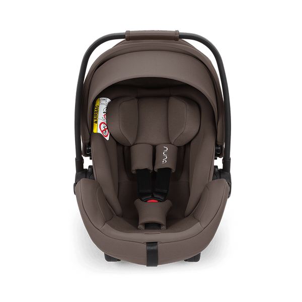 Nuna ARRA Flex chestnut baby car seat with flat recline i-size design and black structural frame for infants 0 to 13kg
