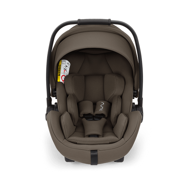 Brown nuna arra flex car seat with sleek modern design and soft fabric upholstery for infants 0 to 13kg