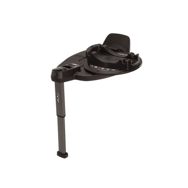 Black plastic Nuna BASE curv ISOFIX infant car seat base with adjustable height and secure 360° rotating installation