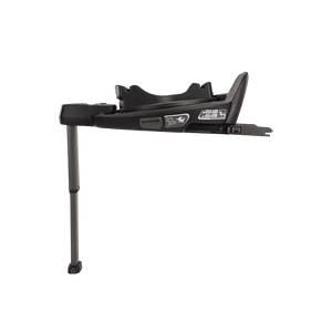 Black plastic Nuna BASE curv isofix car seat base with sturdy vertical support leg and integrated safety features