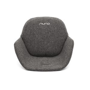 Gray textured fabric insert with nuvo logo embroidered for nuna bryn highchair sanderson model