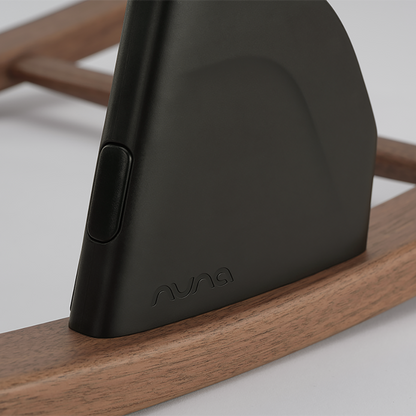 Black matte-finish nuna phone stand with sleek minimalist design for the nuna bryn newborn rocker sanderson model