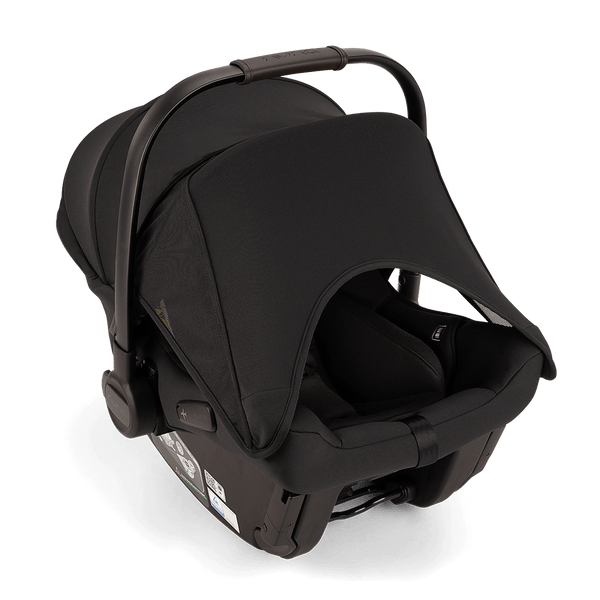 Nuna pipa urbn black infant car seat with sleek modern design and padded fabric upholstery for newborns 40–75cm
