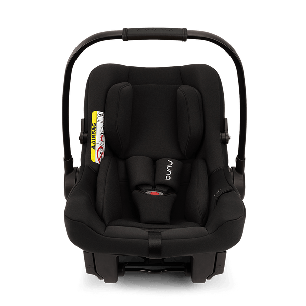 Black nuna pipa urbn infant car seat with sleek modern design padded fabric upholstery baseless isofix i-size newborn use