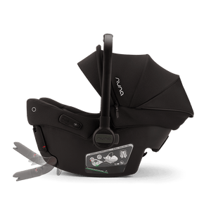 Black nuna pipa urbn infant car seat with sleek modern design and soft fabric canopy for newborn 40–75cm use