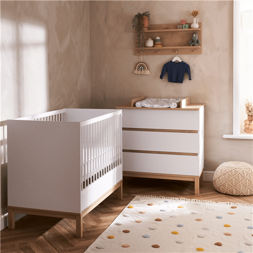 Obaby Astrid 3 Piece Mini Nursery Room Set - White Obaby