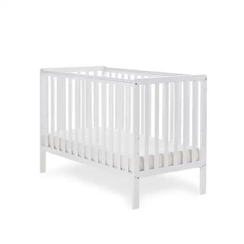 OBaby Bantam Cot Bed & Fibre Mattress – White | Bundle Deal Obaby