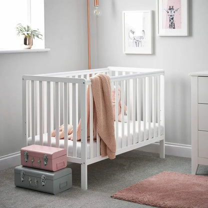 OBaby Bantam Cot Bed & Fibre Mattress – White | Bundle Deal Obaby