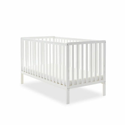 OBaby Bantam Cot Bed in White - With Under Bed Drawer Obaby