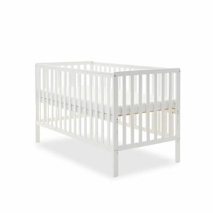 OBaby Bantam Cot Bed in White - With Under Bed Drawer Obaby
