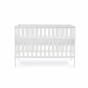 OBaby Bantam Cot & Fibre Mattress – White | Bundle Deal Obaby