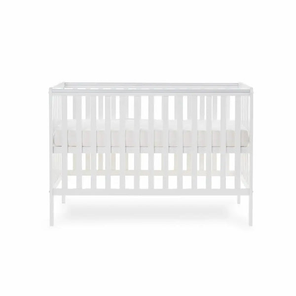 OBaby Bantam Cot & Fibre Mattress – White | Bundle Deal Obaby