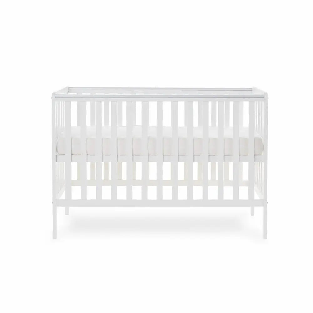 OBaby Bantam Cot in White - With Under Bed Drawer Obaby