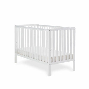 OBaby Bantam Cot in White - With Under Bed Drawer Obaby