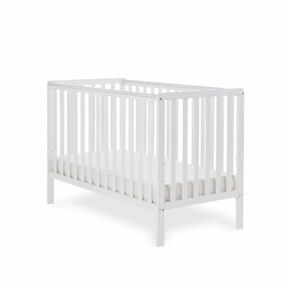 OBaby Bantam Cot in White - With Under Bed Drawer Obaby