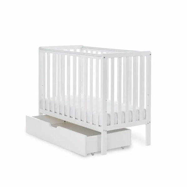 OBaby Bantam Cot, Mattress & Changer – White | Bundle Deal Obaby