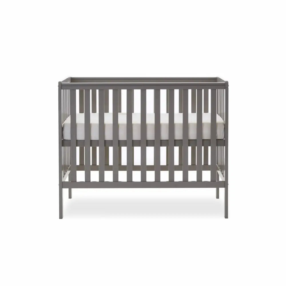 OBaby Bantam Space Saver Cot & Fibre Mattress – Taupe Grey | Bundle Deal Obaby
