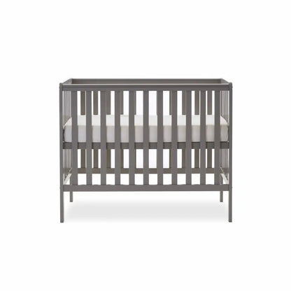 OBaby Bantam Space Saver Cot & Fibre Mattress – Taupe Grey | Bundle Deal Obaby