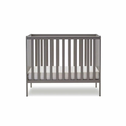 OBaby Bantam Space Saver Cot & Fibre Mattress – Taupe Grey | Bundle Deal Obaby