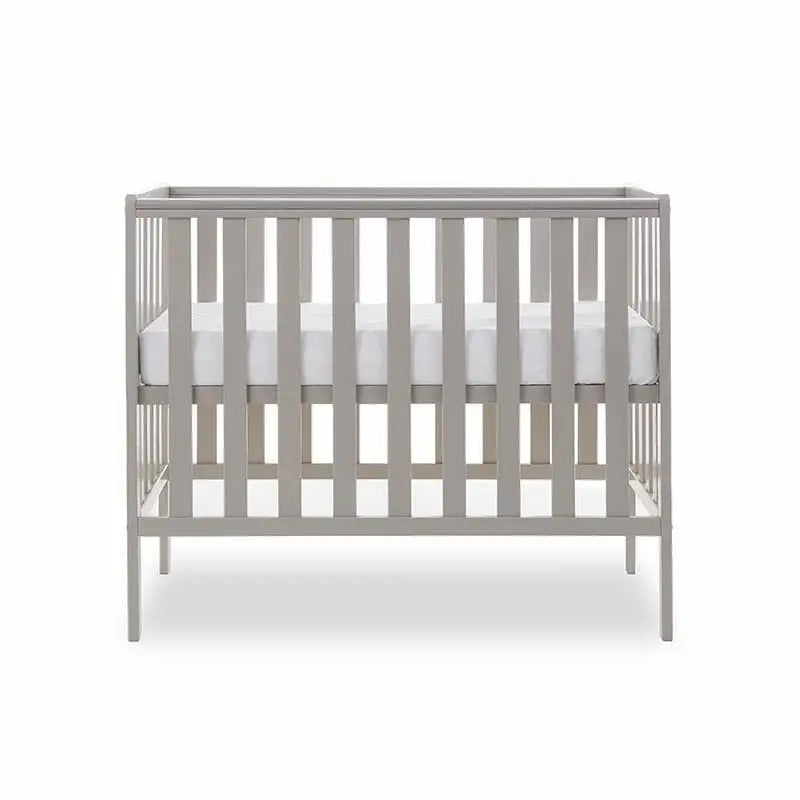OBaby Bantam Space Saver Cot & Fibre Mattress – Warm Grey | Bundle Deal Obaby
