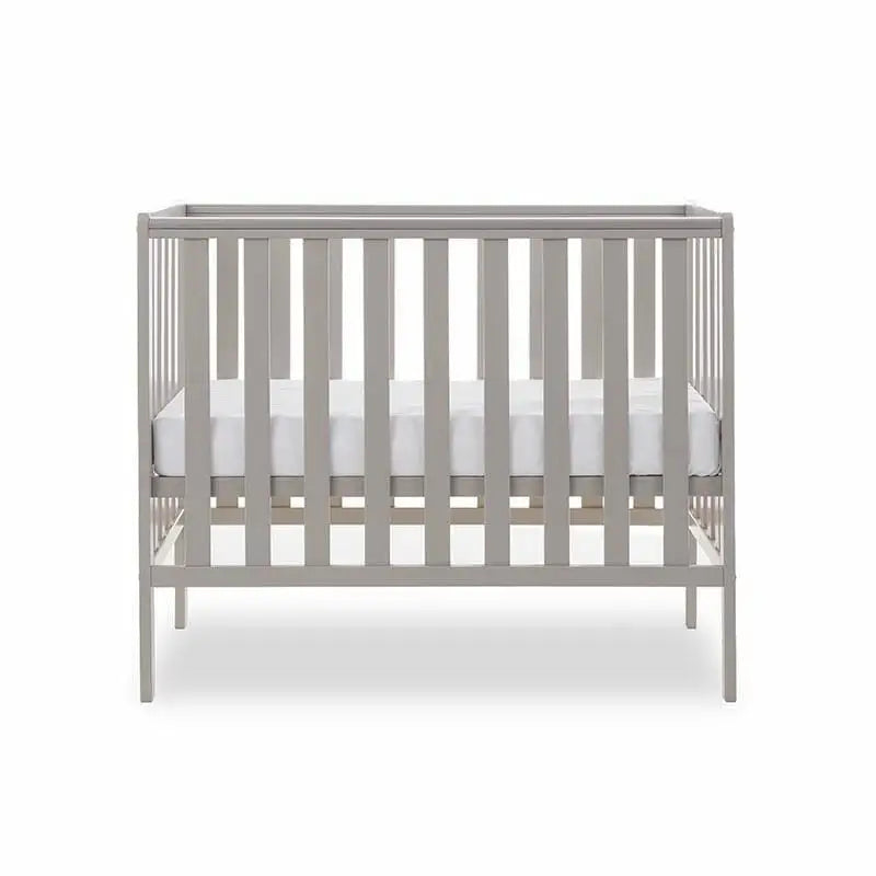 OBaby Bantam Space Saver Cot & Fibre Mattress – Warm Grey | Bundle Deal Obaby