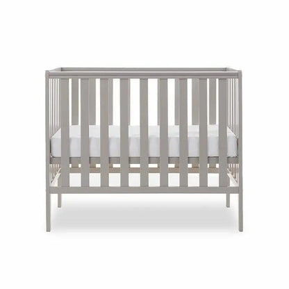 OBaby Bantam Space Saver Cot & Fibre Mattress – Warm Grey | Bundle Deal Obaby