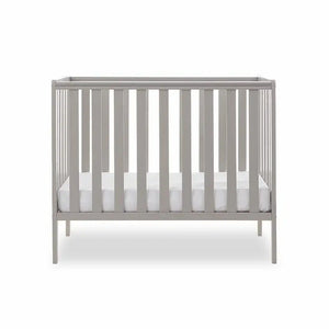 OBaby Bantam Space Saver Cot & Fibre Mattress – Warm Grey | Bundle Deal Obaby