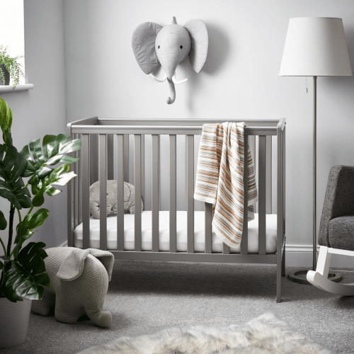 OBaby Bantam Space Saver Cot in Taupe grey  Obaby   