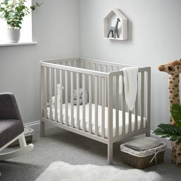 OBaby Bantam Space Saver Cot in Warm Grey Obaby