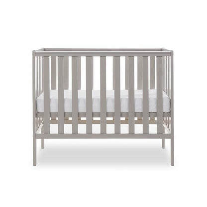 OBaby Bantam Space Saver Cot & Fibre Mattress – Warm Grey | Bundle Deal Obaby