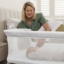 OBaby Cloud Bedside Crib – Cloud Grey OBaby