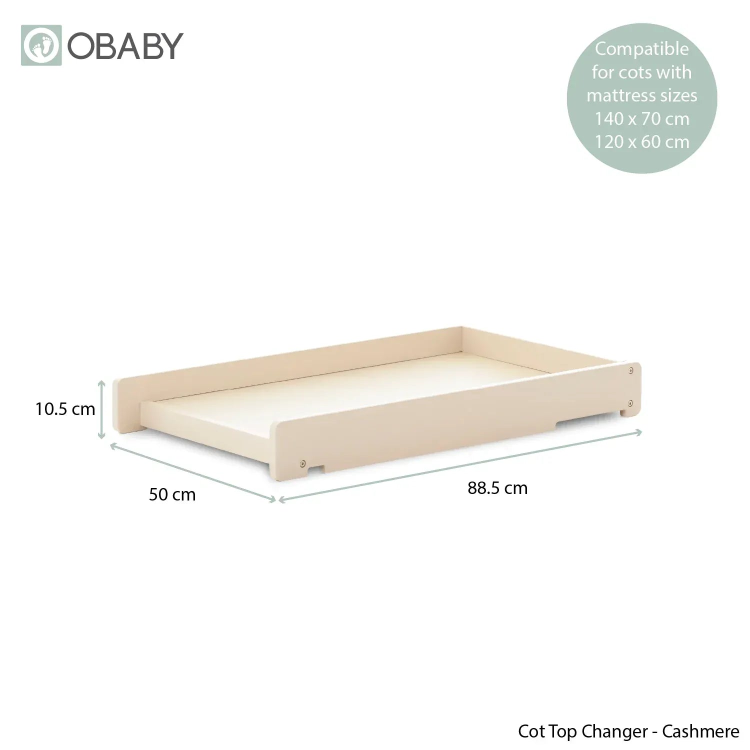 Obaby Evie Cot Top Changer - Cashmere OBaby