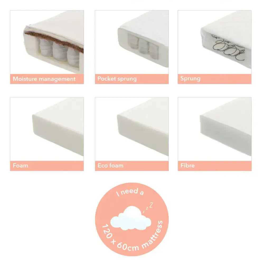 Obaby Evie Mini 2 Piece Nursery Room Set - White Obaby