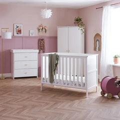 Obaby Evie Mini 3 Piece Nursery Room Set - White Obaby