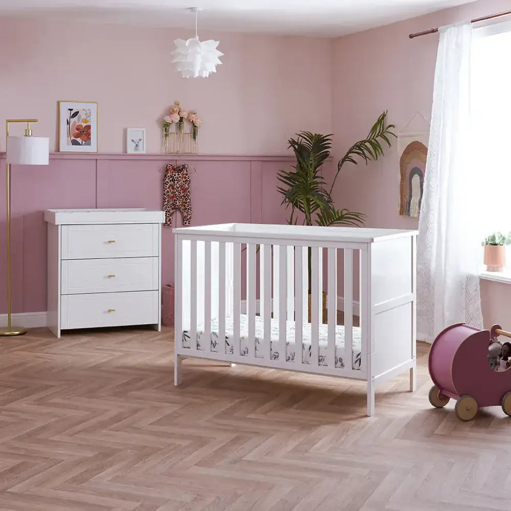 Obaby Evie Mini 3 Piece Nursery Room Set - White Obaby