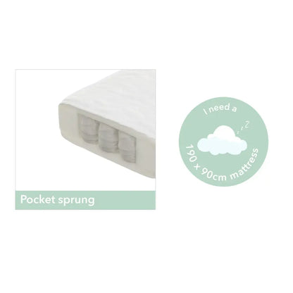Obaby Gatsby Velvet Single Bed - Grey Obaby